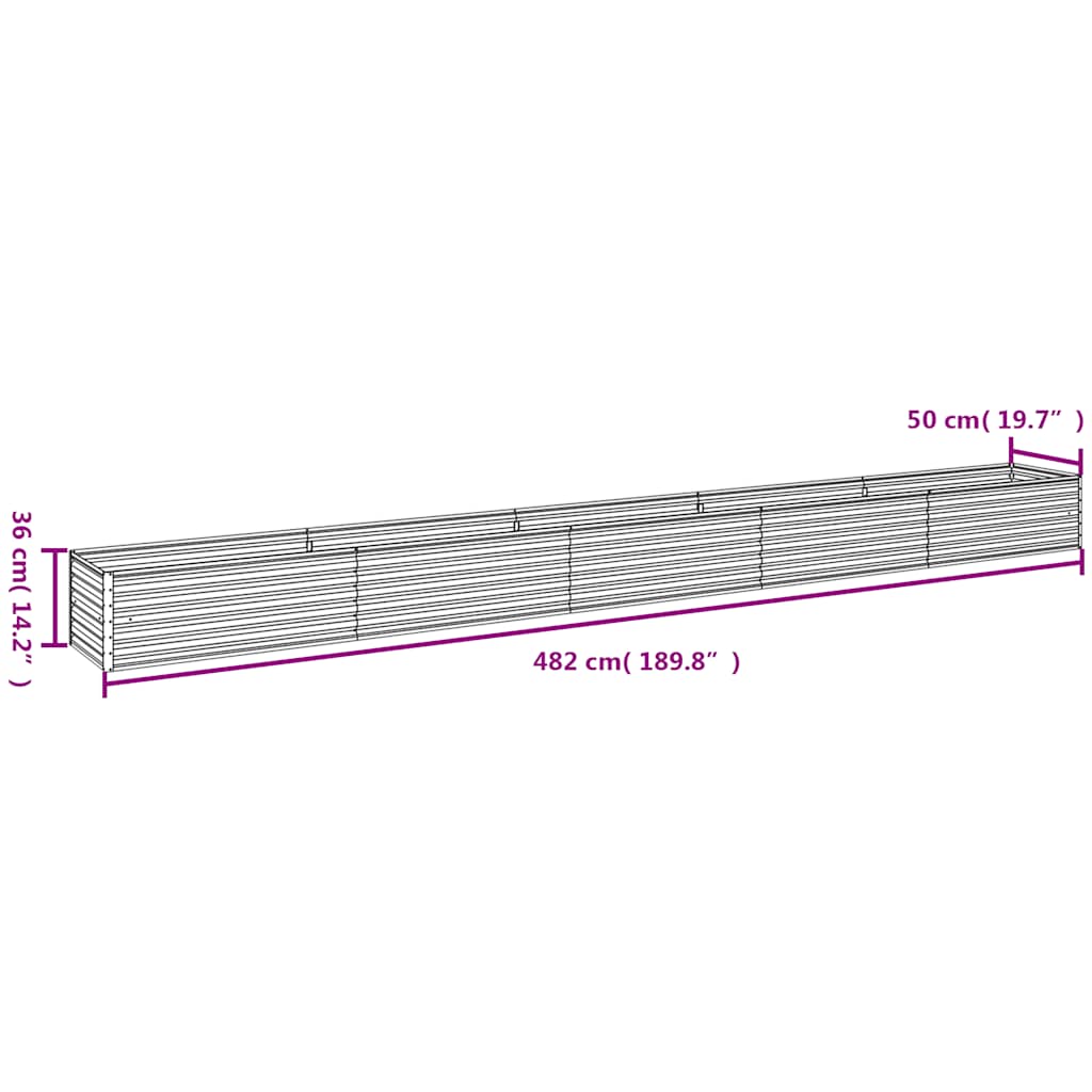 Garden Raised Bed 482 x 50 x 36 cm Corten Steel