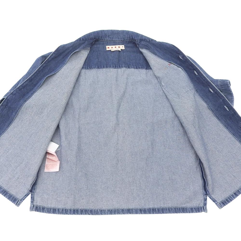 MARNI Excellent condition indigo denim bowling shirt, 100% cotton, men's, blue, size 44, CUJU0017IS USCV22 tops 44 blueUsed