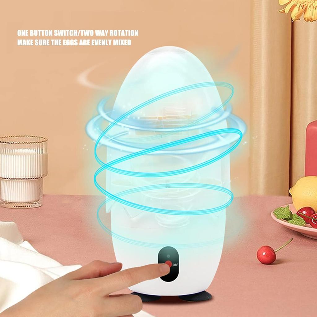Electric Egg Scrambler in Shell, Golden Egg Spinner Hard Boiled Egg Mixer for Babies, Soft Silicone Pad, Two Way Rotation, Save Time and Effort (US