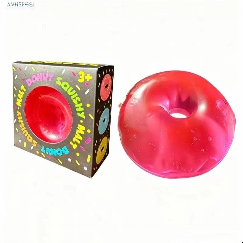 Shapeable Ultra Clear Maltose Donut Stress Ball Toy Slow Rebound Stress Relief Fidget Toy For Anxiety Stress Reliever