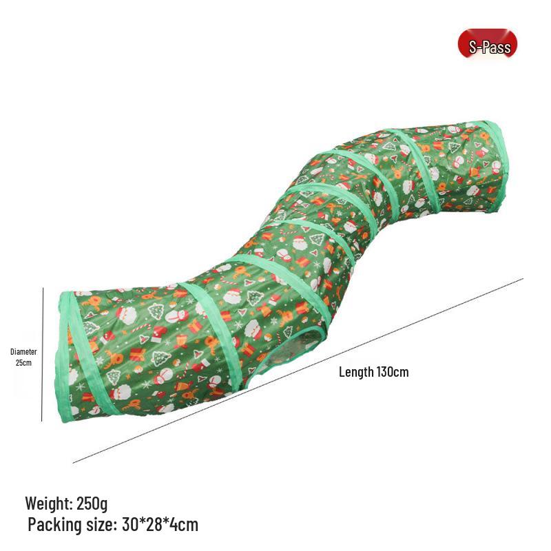 Rainbow Three-Way Foldable Cat Tunnel Toy