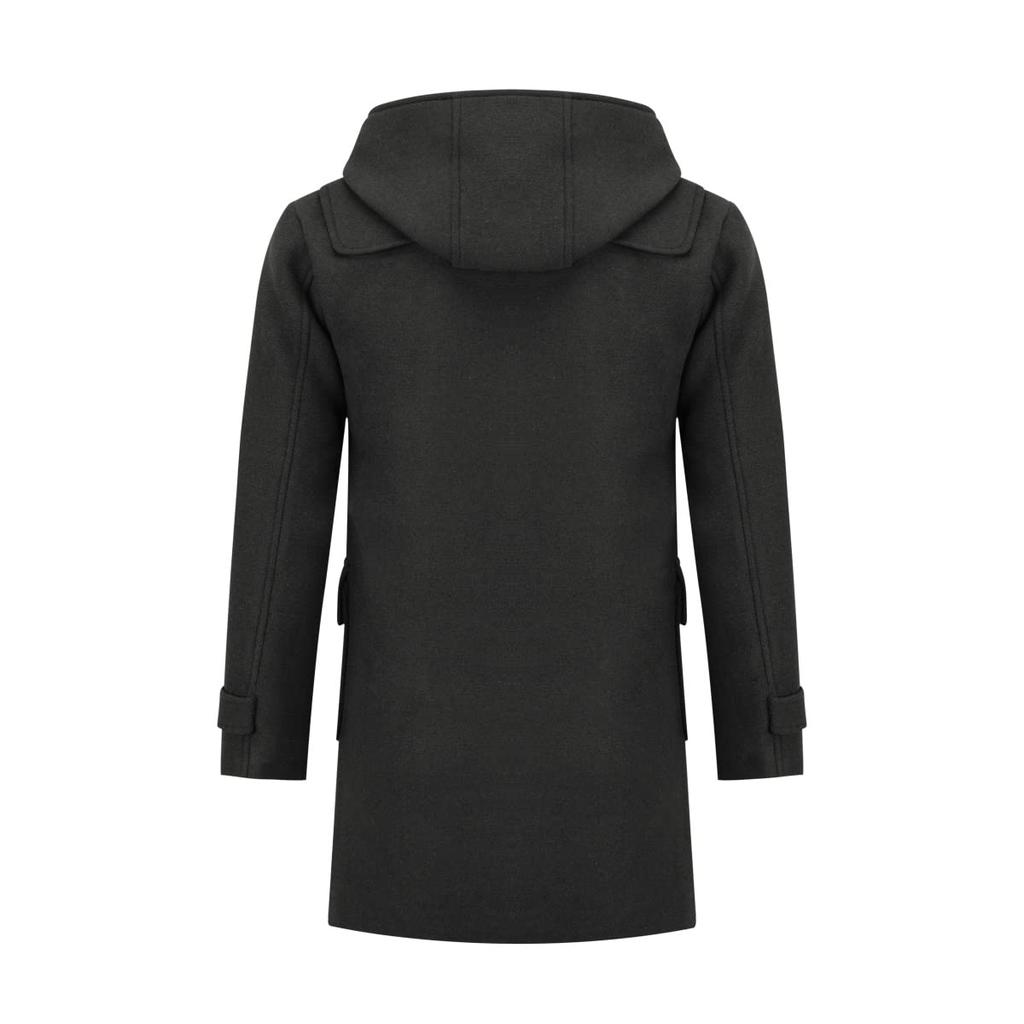 FOMANSH Long Duffle Coat with Hood and Cold Weather and Plus Sizes Men's Hat, Windproof,