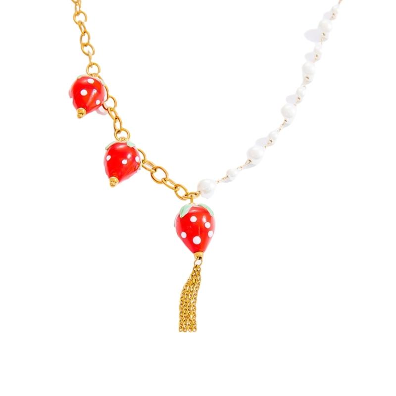 Handmade Glass Fruit Pendant Necklace Offering A Touch of Artistics and Nature Inspire Elegant for Any Outfits