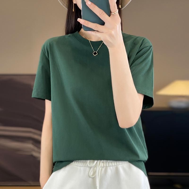 

INDFS Женская мода Повседневная Летняя Весна Однотонный Принт Короткие Рукава О-Образным Вырезом Блузки и Рубашки XXXXL темно-зеленого