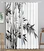 Bamboo Ink Red Sun Pattern High Shading Curtains Different Styles of Bamboo Style  Drape Clackout  Living Room Bedroom Curtain