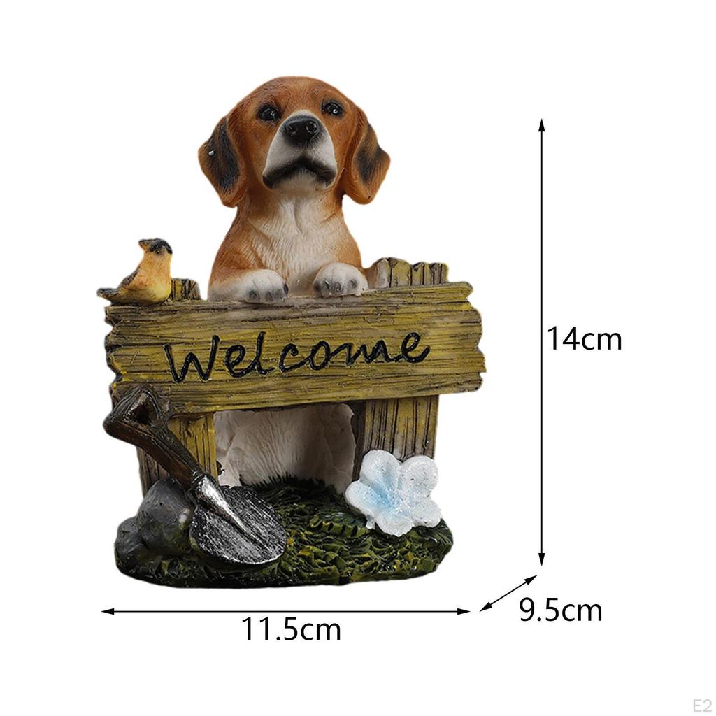 Rozkošná psí socha pro zahradní dekoraci - Okouzlující figurka mazlíčka na balkon nebo do kanceláře