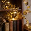 20LED Golden Tiny Leaves Copper Wire String Lights Battery Powered Fairy Lights for Home Wedding Party Christmas DIY Decoration