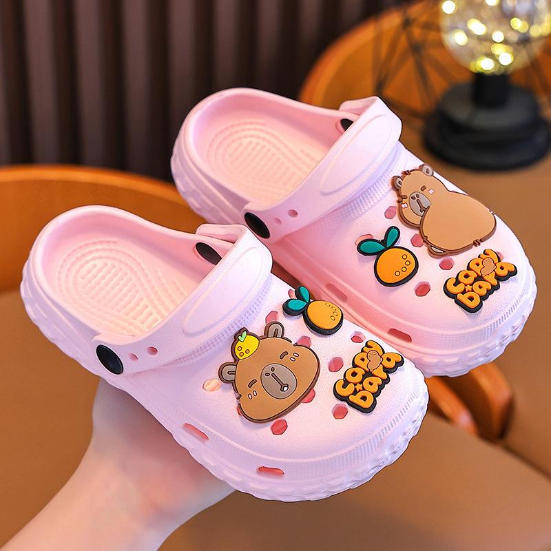 Kapibara Summer Boys' Clog Shoes, Cushioned Feel, Non-Slip, Parent-Child Matching, Closed-Toe, Breathable Children's Sandals