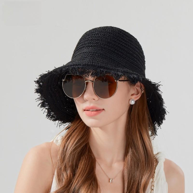 Summer Straw Hat For Women With Wide Brim Sun Protection And Breathable Tassels For Beach And Outdoor Travel