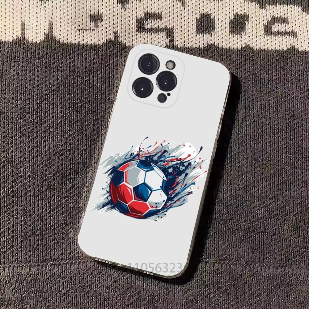 Fire Football Soccer ball  Phone Cases For iPhone 17 16 15 14 13 12 11 Pro Max Plus Luxury Camera Protection Plastic