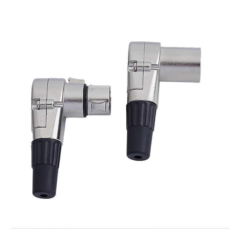 3Pin Right Angle XLR Connector Male Female Micphone Plug Audio Cable ConnectorHot Sale