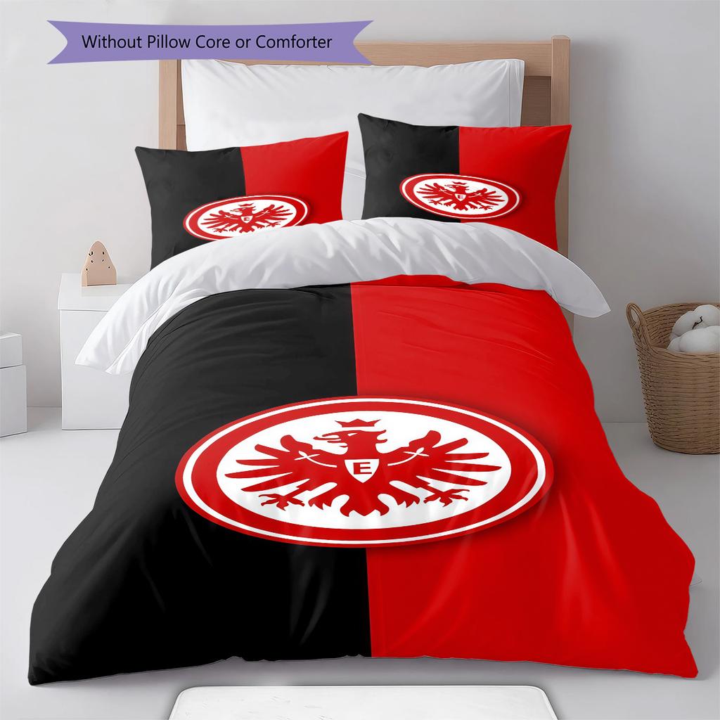 Eintracht Frankfurt  Pattern Bedding Quilt Set Quilt Cover Pillowcase Home Decoration Birthday Gift (1 * duvet cover + 2 * pillowcase, without core)