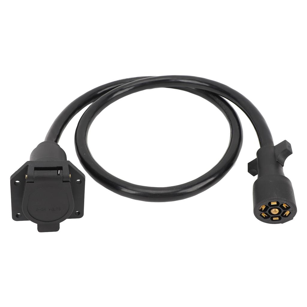 3ft 7 Way Trailer Plug Wiring Harness Heat Resistant 7 Prong Trailer Tow Wiring Connector Cord Extension Wire for RV