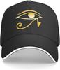 Eye of Ra Horus Egyptian God Baseball Cap Unisex Adjustable Sandwich Elephant Hat for Unisex Women Black