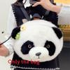 Furry Panda Embroidered Hugging Bamboo Diagonal Cross Backpack For Use Daily