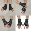 Lightweight Fingerless Gloves Punk Edge Decor Breathable Fabric For Extended Outdoor Use