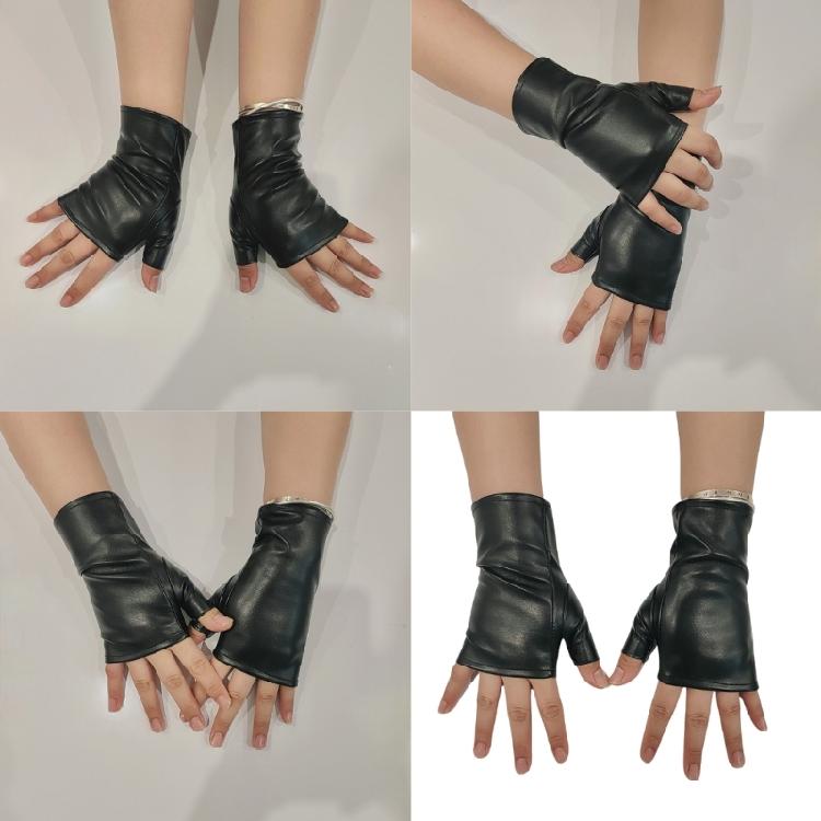 Lightweight Fingerless Gloves Punk Edge Decor Breathable Fabric For Extended Outdoor Use