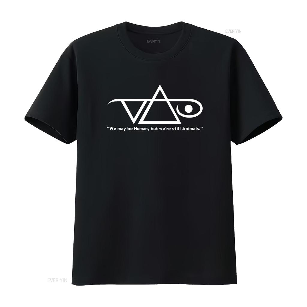 Human Animal T Shirt with Unique Symbolic Design Perfect for Music Lovers and Style Enthusiasts vintage Washed Slightly