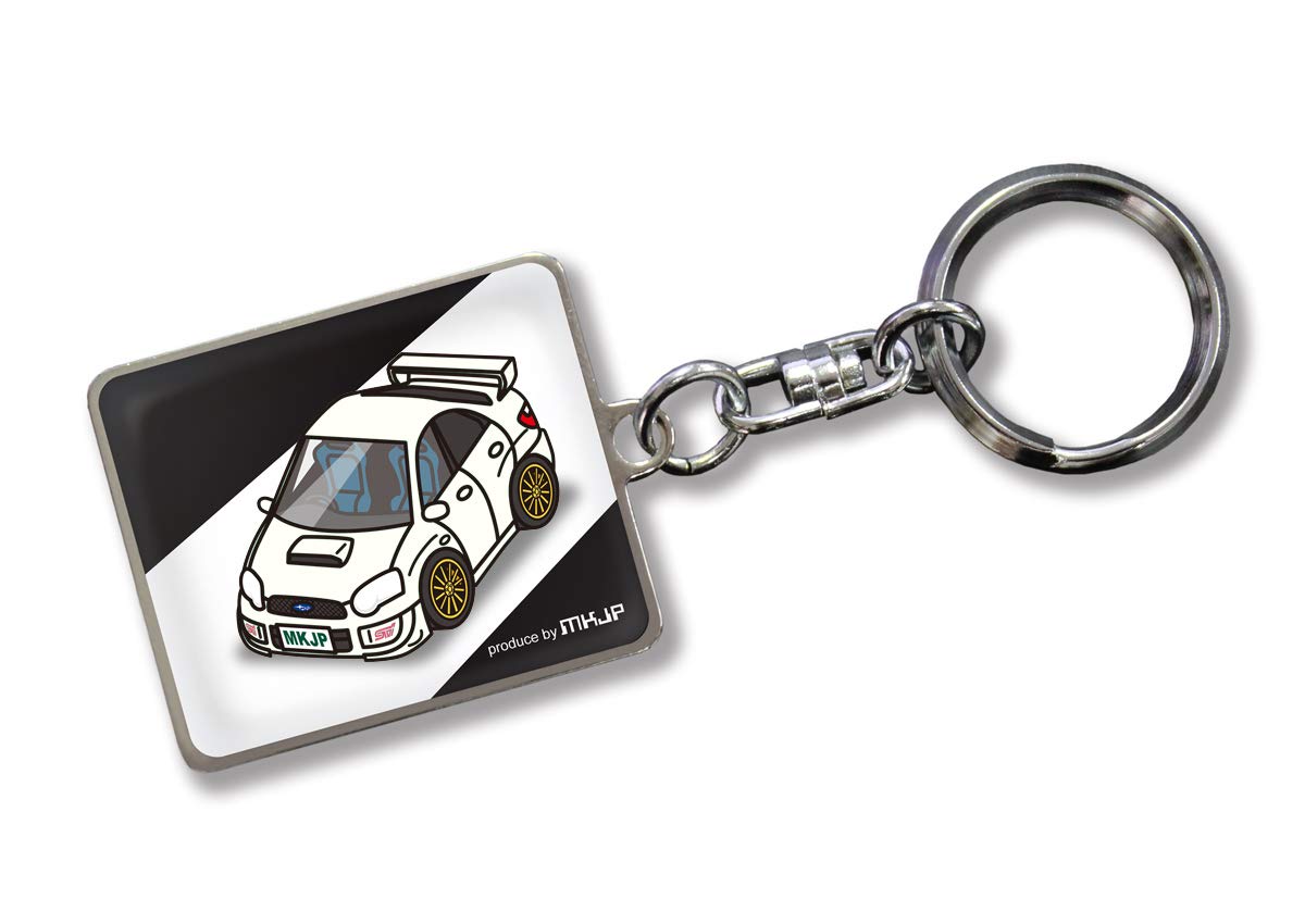 

MKJP Custom Key Chain Subaru Impreza WRX STI GDB Mid Base Black, white белый