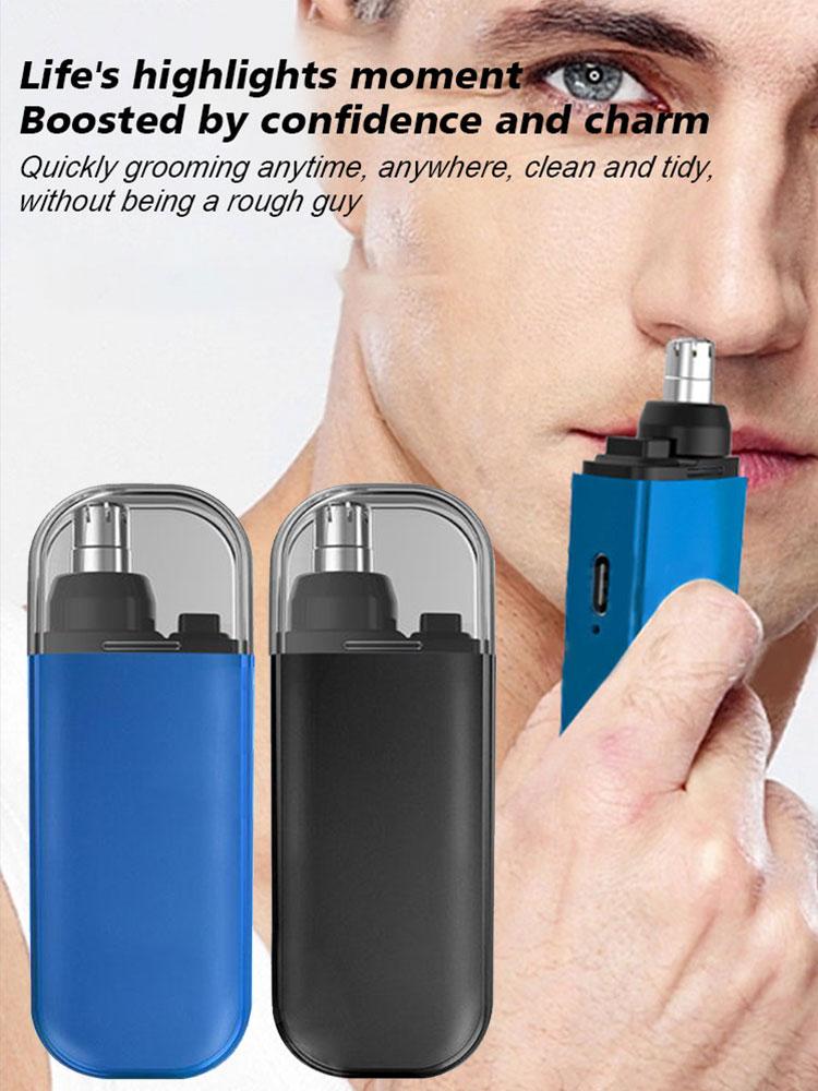 Nose Hair Trimmer USB Charging Dual-Edge Blades Electric Portable Men Mini Nose Hair Trimmer Face Care Kit Tools