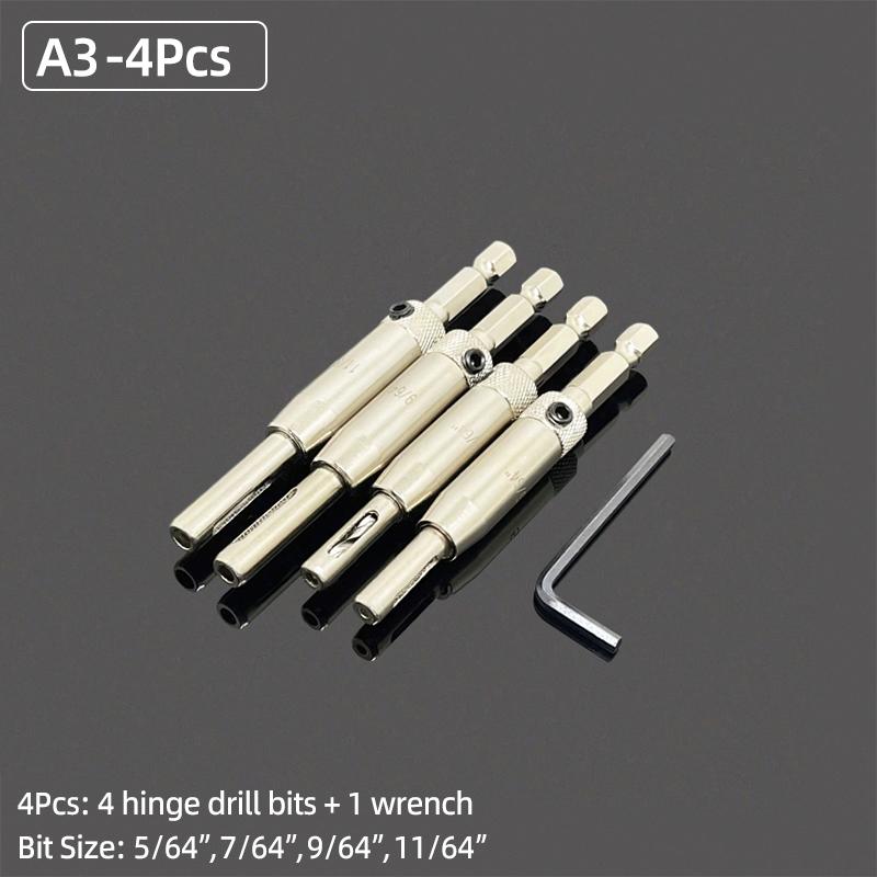 Self-Centering Hinge Twist Drill Bits HSS Different Sizes Window Doors Screw Hole Saw Woodworking Reaming Cabinet Tool