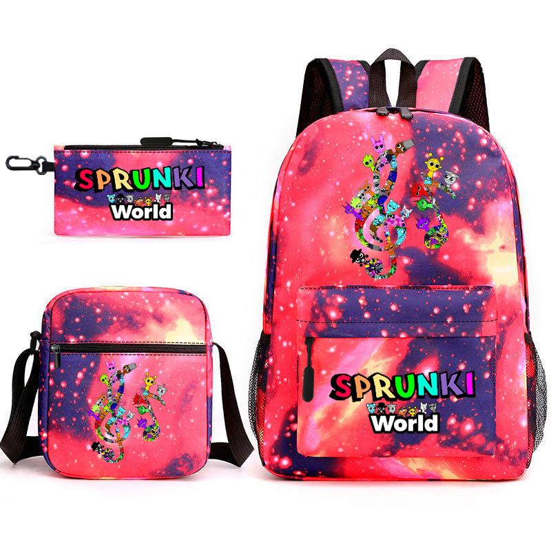 Rhythm box cartoon animation primary school schoolbag sprunki fourth grade lightweight burden reduction large capacity backpack bag