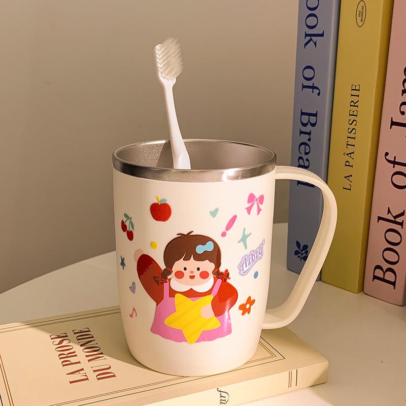 Whimsical Family Stainless Steel Cartoon Toothbrush Cup