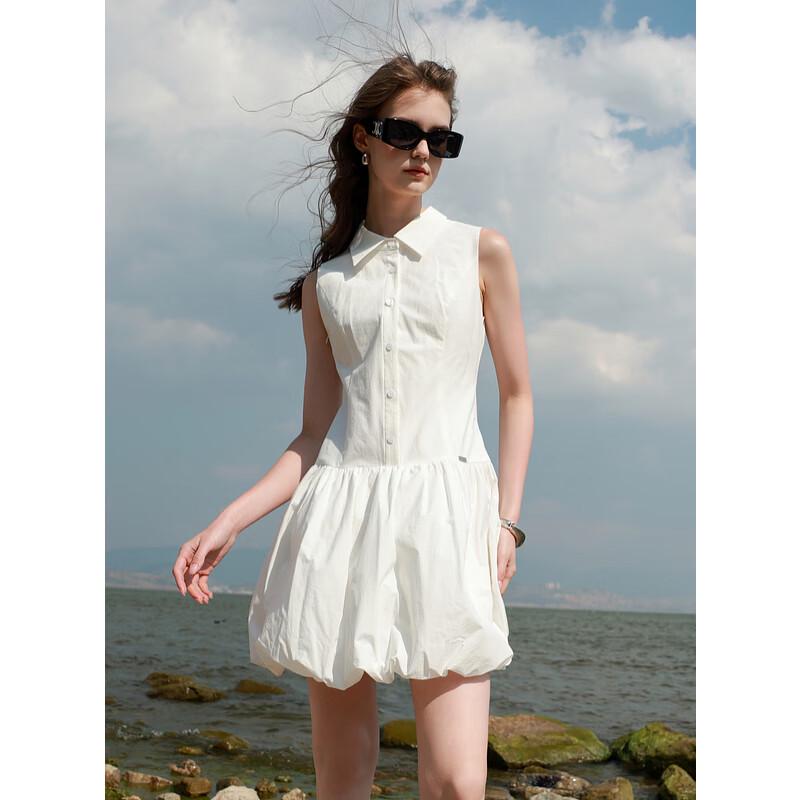 

Sancai Women s Sweet Sleeveless A-Line Shirt Dress XL