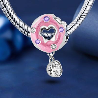 Copper Sweet Donut Pink Car Life Travel Charms Bead Diy Bracelet Bangle Making Gift Of High Quality Fine Jewelry