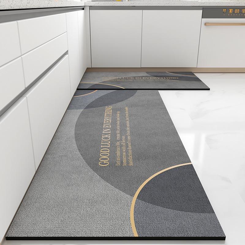 Oil-proof Non-Slip PVC Floor Mat, Easy-to-clean Carpet, Home Decoration, Long Leather Rug, Dirt-resistant Foot Mats, Kitchen