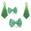 Saint Patrick's Day Novelty Lucky of the Irish Neck Tie and Sequins Bowtie Set for Festival Celebrations and Parties
