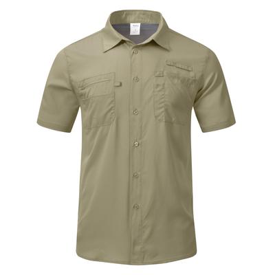 MoFiz Kurzarm Outdoor Mesh Militär für Alltag Freizeit und Sommer Grün 3XL Herren Hemd mit offenem Kragen, Atmungsaktiv, UPF50+, Schnelltrocknend, Futter,