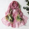 Floral Printing Thin Scarf Sun Protection Wrap Headscarf  for Beach and Sun Protection