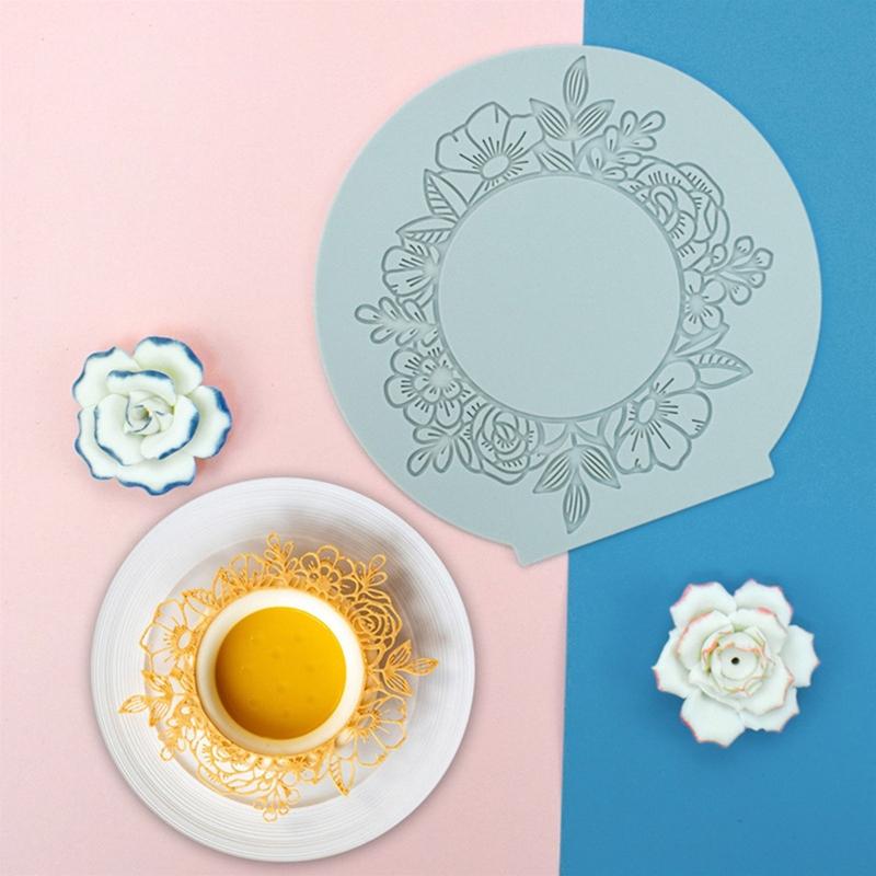 Silicone Mold Fondant Cake Lace Embossed Cake Mold Sugar Lace Mat Cake Decorating Tool Embossing Mat 3 Styles