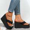 Damen-Sandalen in Übergröße mit dicker Sohle, Flip-Flops, Sandalen mit Absatz, lässige Strandschuhe