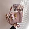Popular vegetable basket bag, new women's bucket bag, high-end women's handbag, crossbody free silk scarf