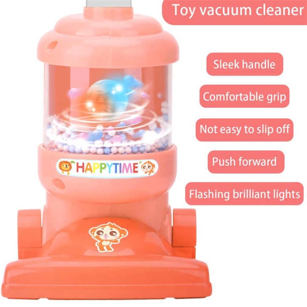 Kids Vacuum Cleaner Toy With Light Pretend Play Household House Cleaning Toys for Children Toddler Girls Boys Birthday Gift