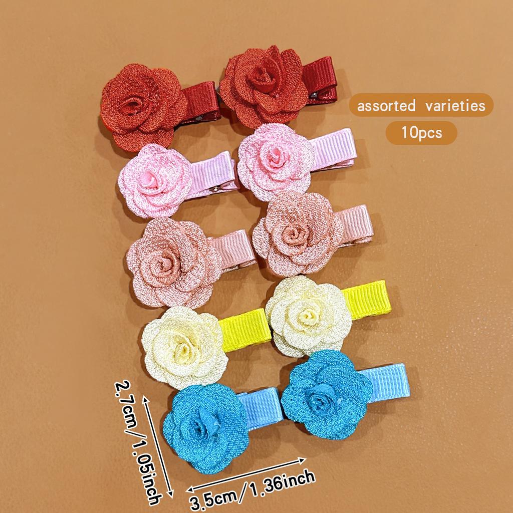 10 bunte zufällige Blumenspangen, geeignet für tägliche Haaraccessoires