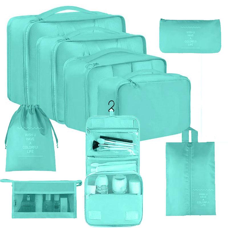 Seven-Piece Travel Storage Set: Wash Bag, Clothes, Underwear Organizer & Folding Sub-Pack