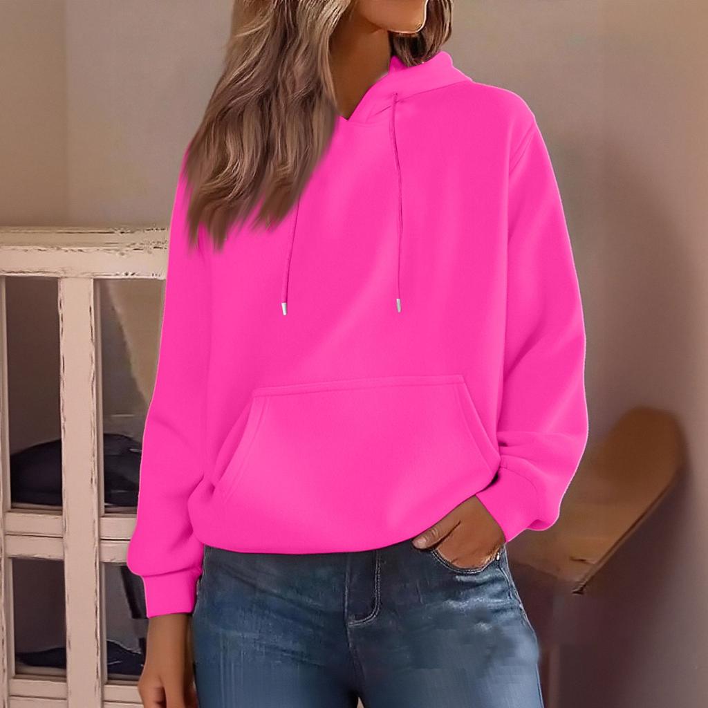 Women's Long Sleeve Oversized  Oversized Drop Shoulder Sleeves Women's Hooded Plush Sweatshirt