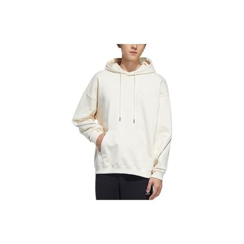 adidas Originals Solid Color Pullover Hoodie for Men, Yellow and White