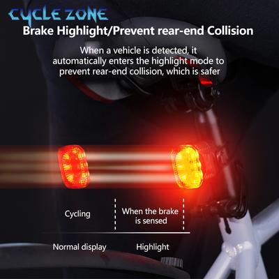 Bicycle Smart Brake Sensing Light Rechargeable Bike Rear Lamp Intelligent Light Sensor Cycling Taillight MTB Bike Accessories