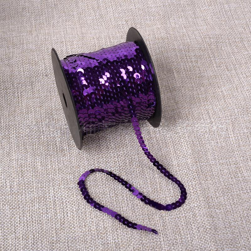 100yards Shiny Color Sequins Ribbon Round Flat Laser Colored Paillettes Trims for Garment Bag DIY Sewing Crafts Party Decoration