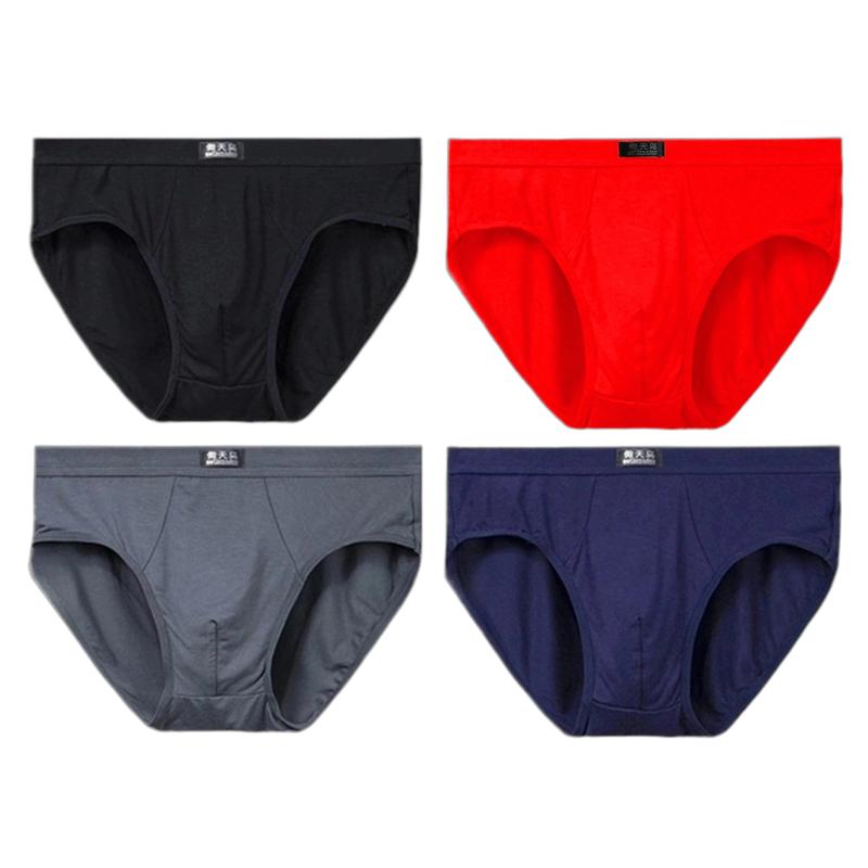 4 PCS Men's Briefs Mid‑Waist Soft Breathable Underwear Comfortable Male Underpants L XL XXL 3XL 4XL 5XL
