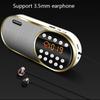 Portable Mini FM Radio Wireless Bluetooth 5.0 Speakers TF\USB\LED Flashling Function Support 3.5mm Earphone MP3 Player