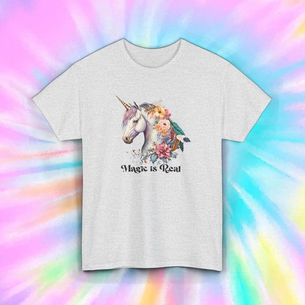 

Magic is Real Unicorn T-Shirt Fantasy Animal Lover Graphic Tee Gift S-5XL L