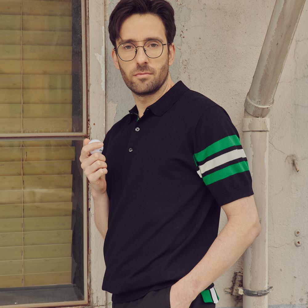 Trimer Signature Line Short Sleeve Polo Knit Man Black Xxl(110)