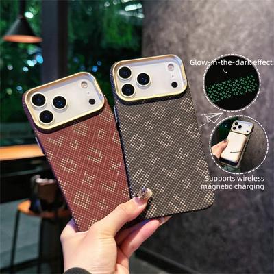 Mode BXU Vergulde Telefoonhoesje Voor iPhone 17 Pro Max Air 16 15 Magnetische Cover Lichtgevend in het Donker Ultra-Dun Mat Huidvriendelijk