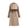 Windproof Women Trench Coat Double Breasted Long Overcoat with Belt and Notch Lapel Classic Outerwear for Fall Winter