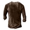 Men's Solid Color Long Sleeve Button Collar Long Sleeve T-Shirt Men's Casual Fashion Top